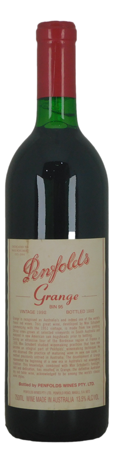 Penfolds Bin 95 Grange 1992 (1x 750mL), SA.