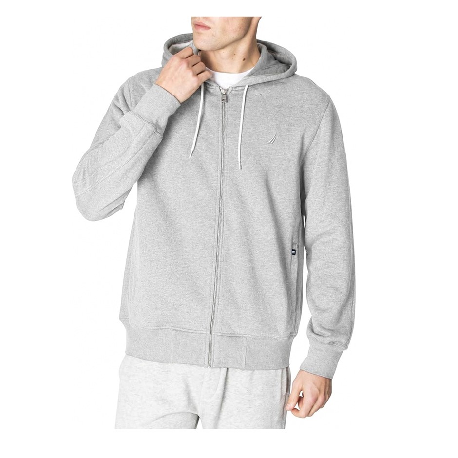 NAUTICA Men's Essential Collection Hoodie, Size XL, Grey Heather, NAK01A010