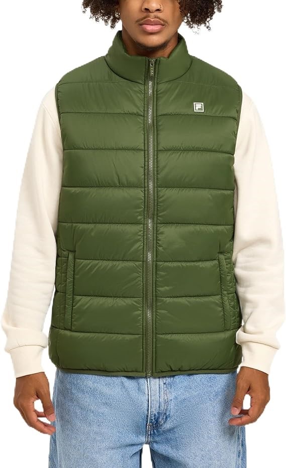 FILA Unisex Aldo Puffer Vest, Size XL, Chive (308), ASV13318. RRP: $140. B