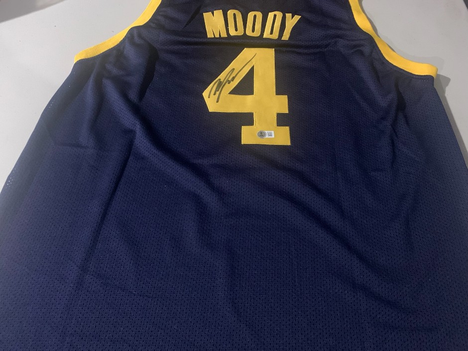 Moses Moody signed Jersey - Golden state warriors - Beckett authenticity