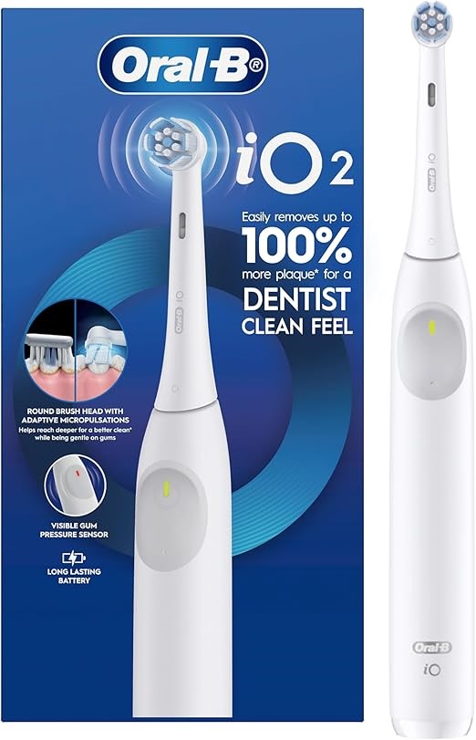 2 x Oral-B iO Series 2 Gentle Clean Electric Toothbrush, White. NB: One Unt