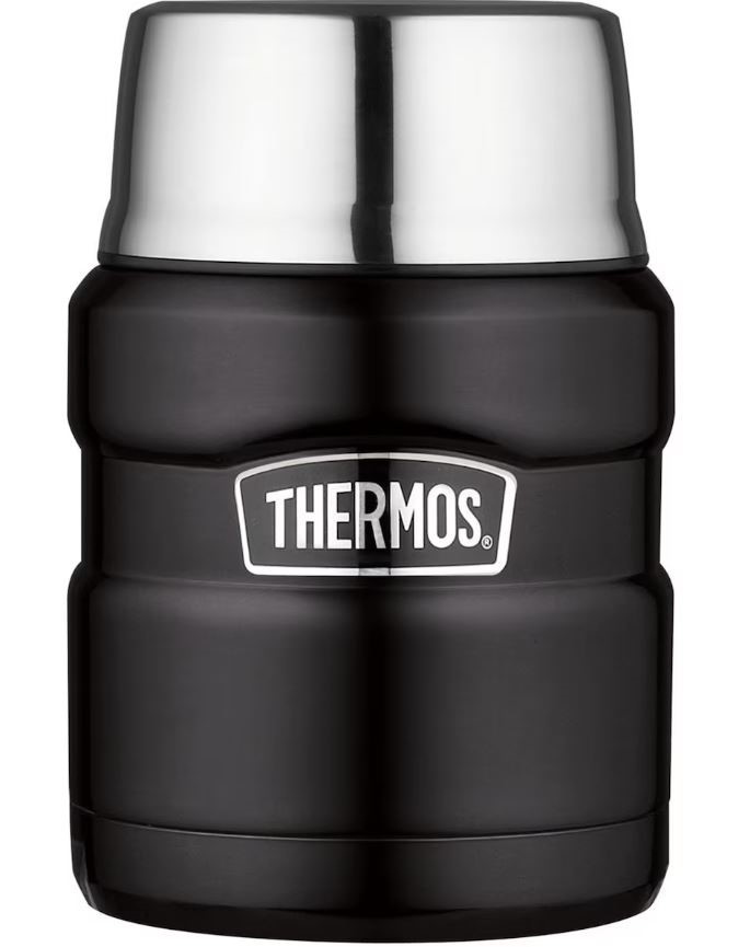 9 x THERMOS Stainless Steel Food Jars, 470mL, Charcoal Black. N.B: Have bee