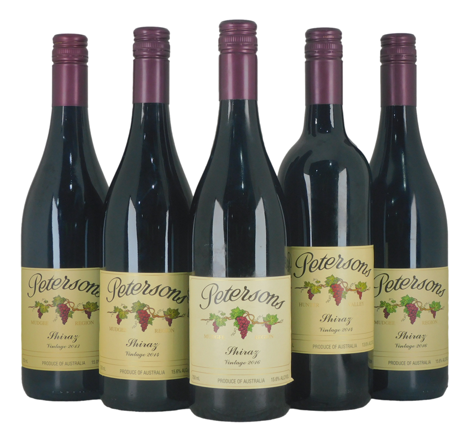 Petersons Family Vineyard Mixed Shiraz Pack (5x 750mL).