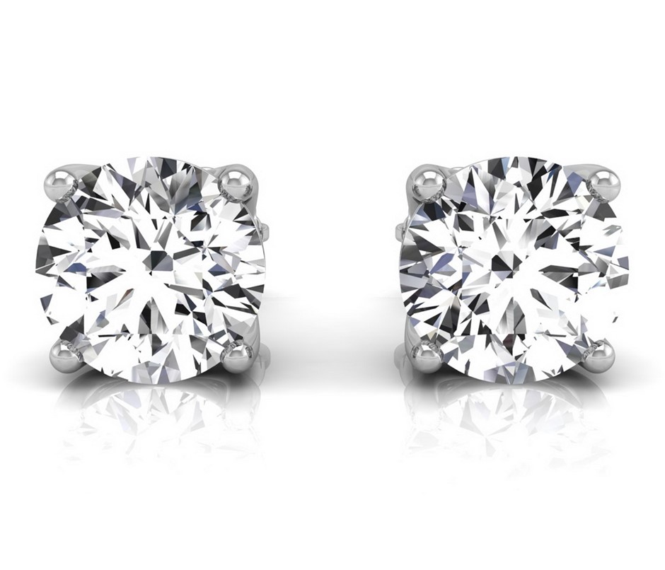 4.66 Carats Platinum Diamond Solitaire earrings IGI certified