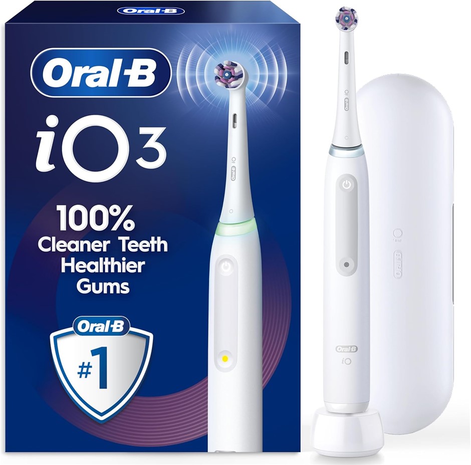 ORAL-B-IO3 Series 3 Clean & Whiten Electric Toothbrush, Quite White