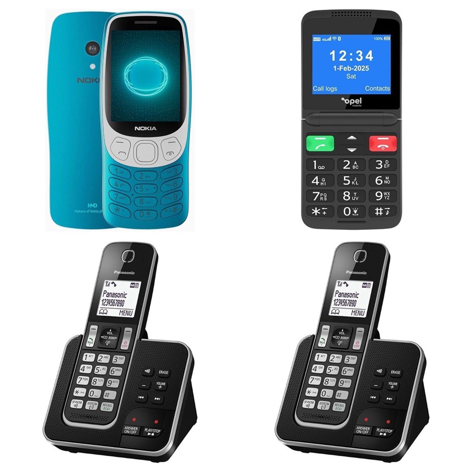 4 x Phones & Handset. 1 x NOKIA 3210 4G 64 MB RAM. 1 x OPEL 4G Flipfold Cel