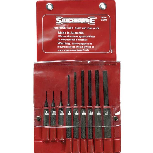 SIDCHROME 9pc Combination Pin Punch Set. NB: Missing Sizes 2mm & 4mm.