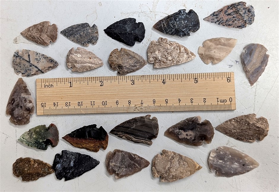 Two Dozen Flint Stone Arrowheads