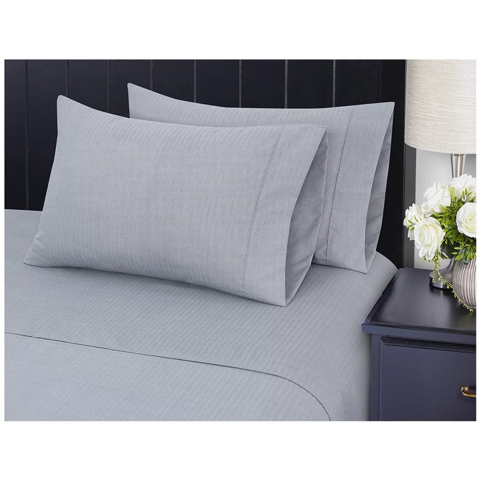 SOUTH POINT Home Fashions Poly Flannel Sheet Set 6 Piece King Textured Chev