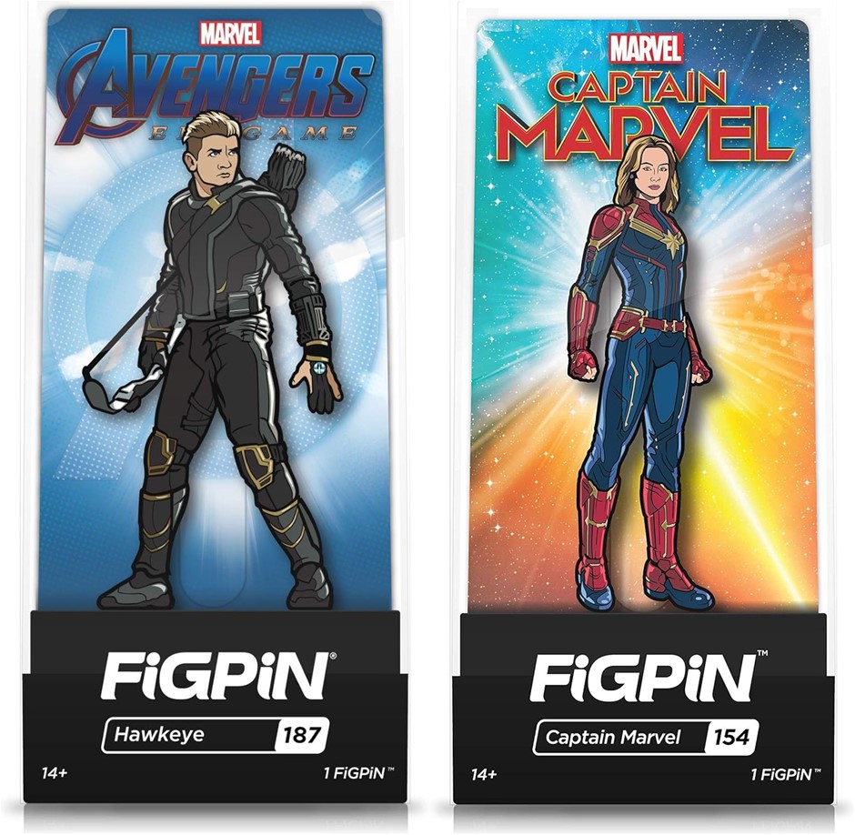 MARVEL FiGPiN  Bundle: 1 x Captain Marvel & 1 x Hawkeye