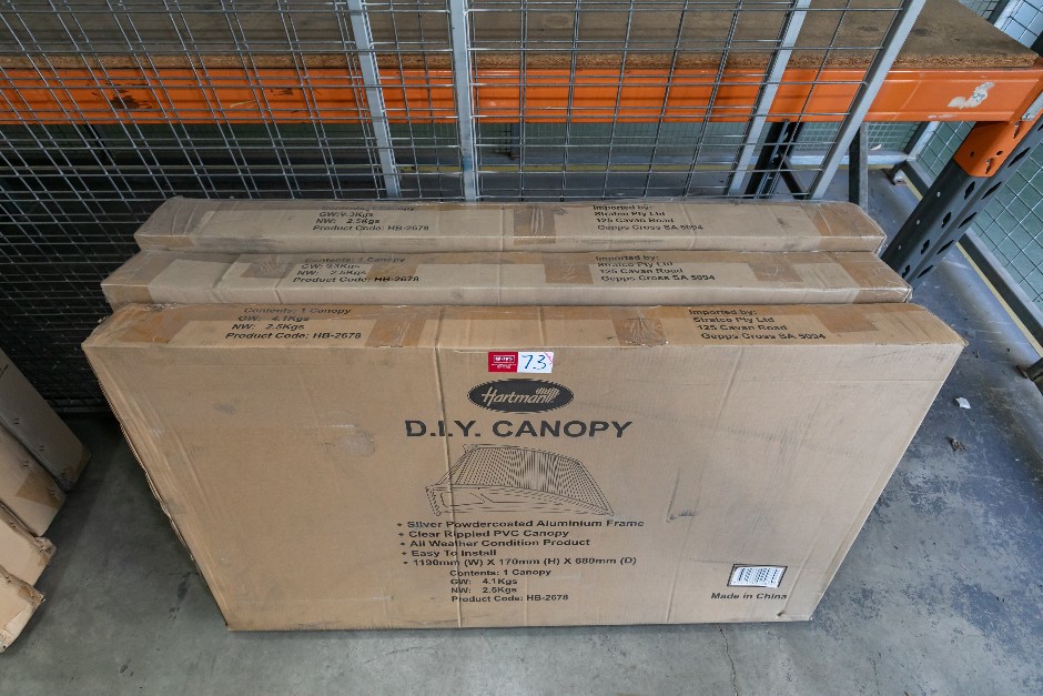 <p>Hartman Alloy Canopy's in Boxes Unopen</p>