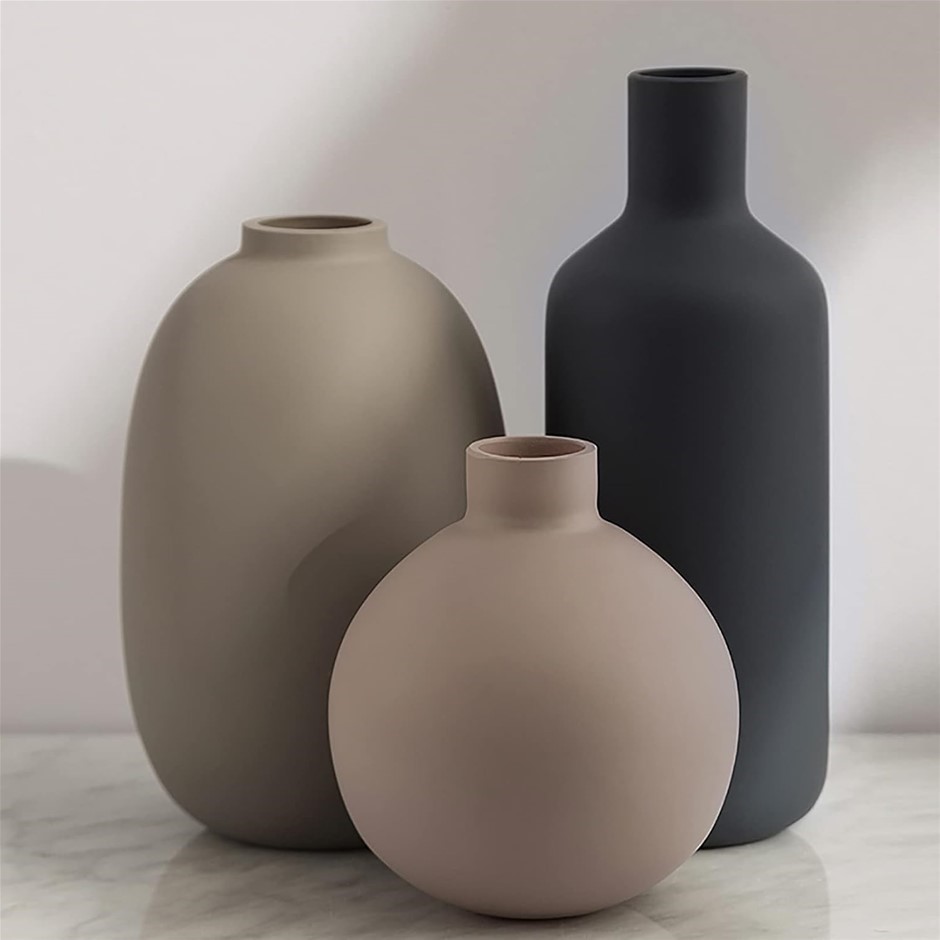 SMILETAG Ceramic Modern Farmhouse Vase, Neutral Small for Table, Living Roo