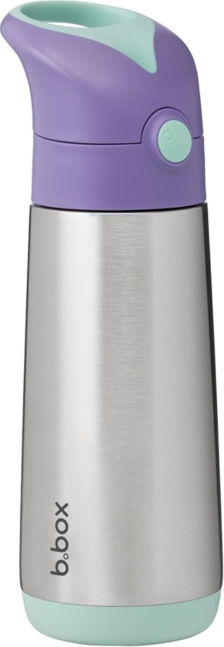 b.box Kids Insulated Stainless Steel Drink Bottle with Straw, 500ml (16.9 o