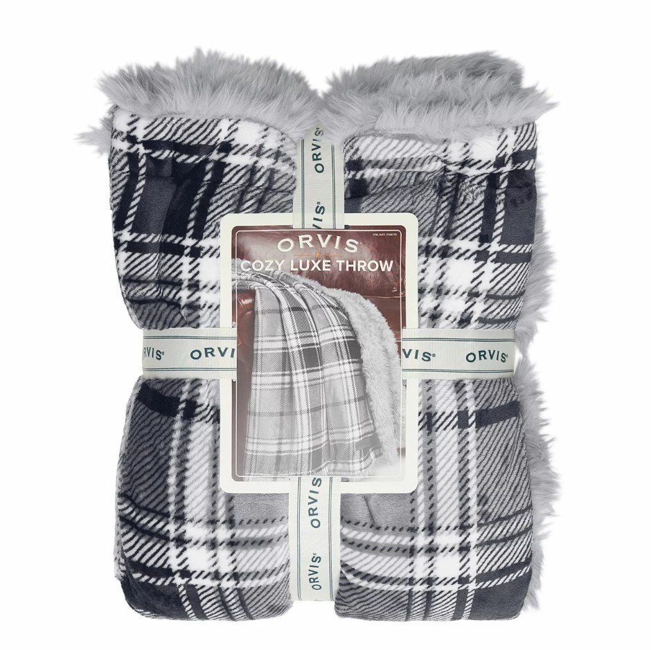 ORVIS Cozy Luxe Throw Blanket, 152 x 178cm, Grey. NB: Not in original packa