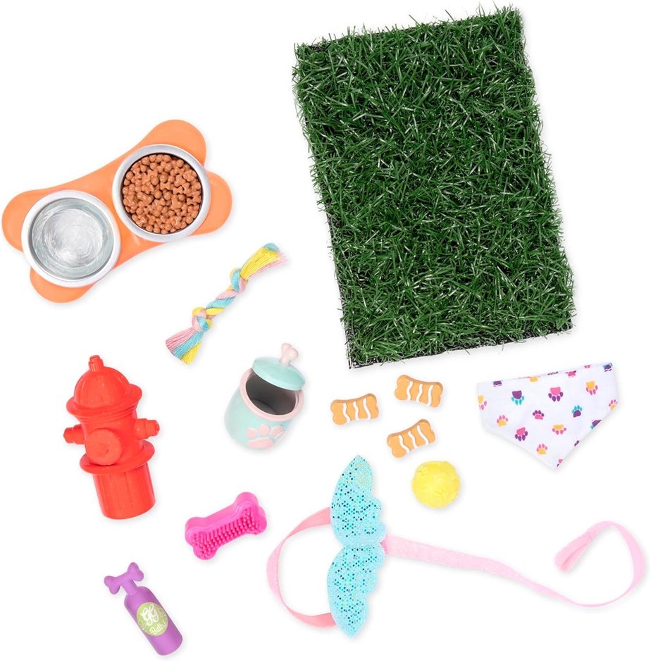 Glitter Girls – Pet Accessory Set – Dog Bowls & Treats – Dog Leash, Collar,