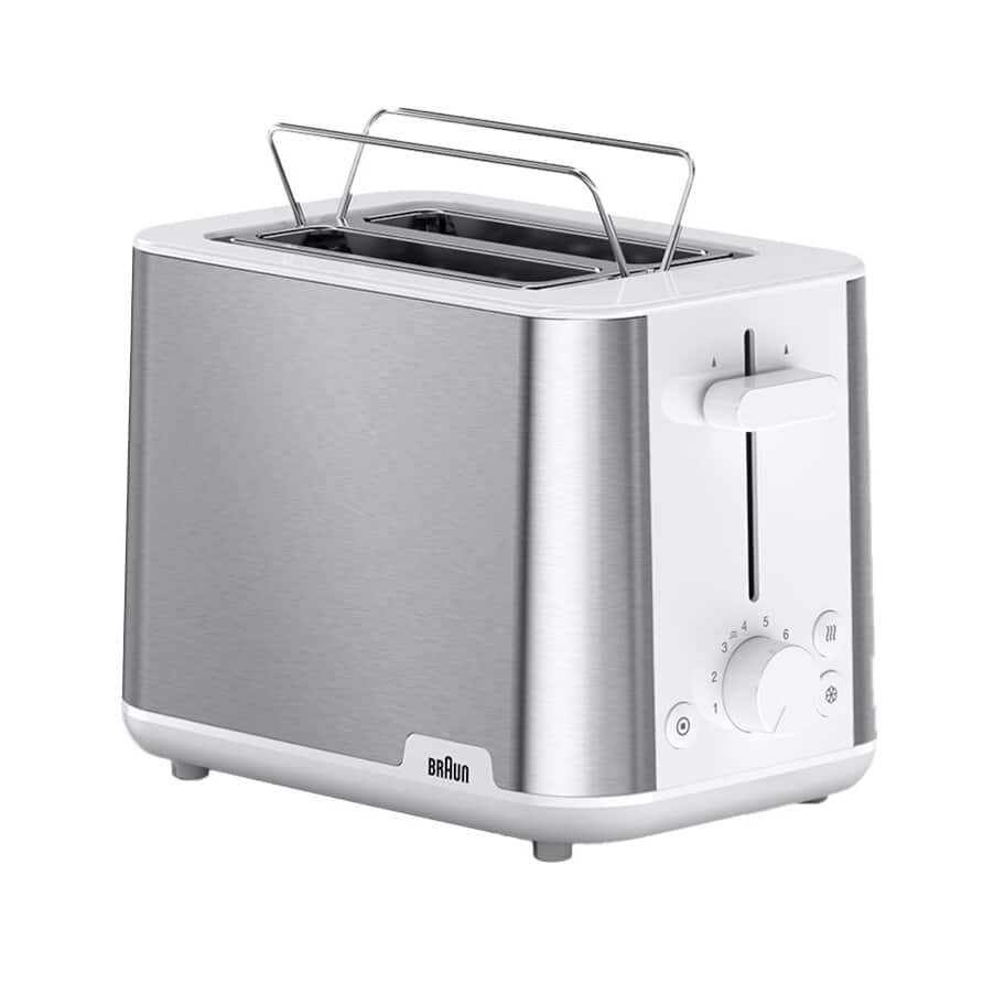 BRAUN PurShine 2 Slice Toaster, White (HT1510WH). NB: Has Been Used, Not in