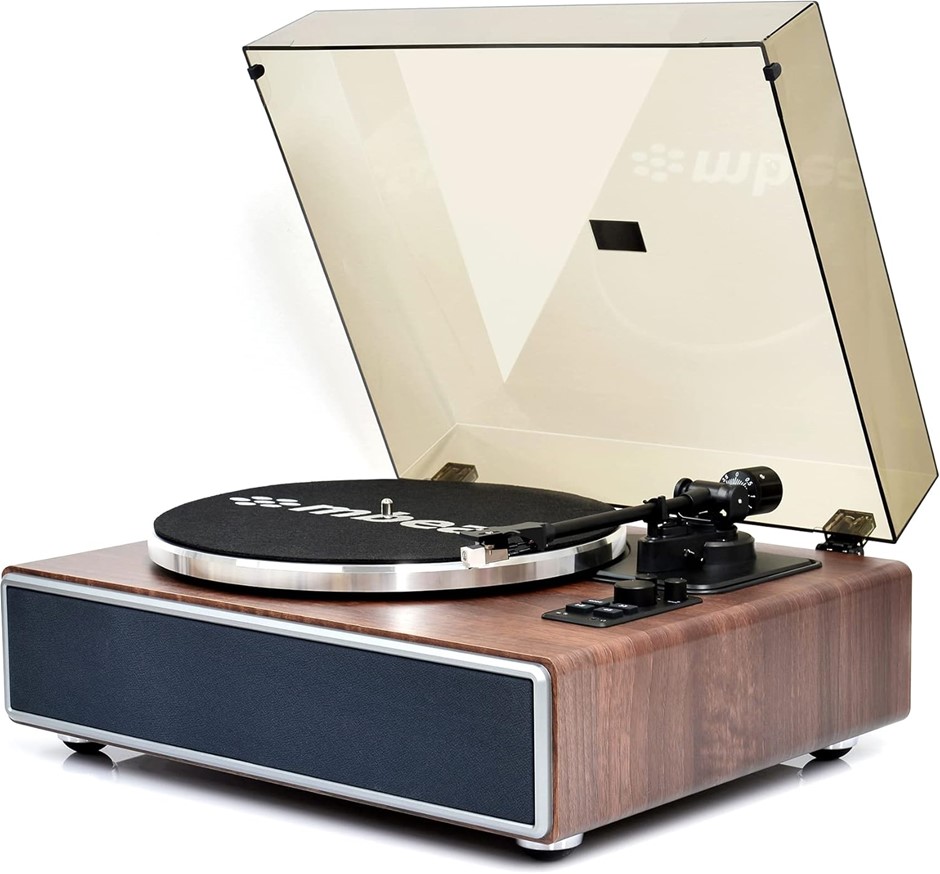 MBEAT MB-PT-38AWT HiFi Turntable with Bluetooth Speaker - Walnut