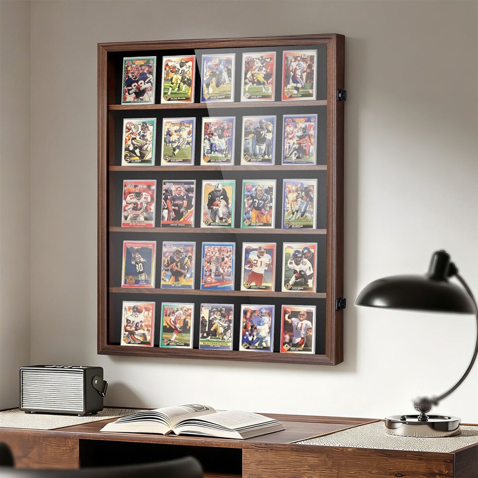 Lockable Graded Sports Card Display Case Wall Cabinet w/ Clear Acrylic Door