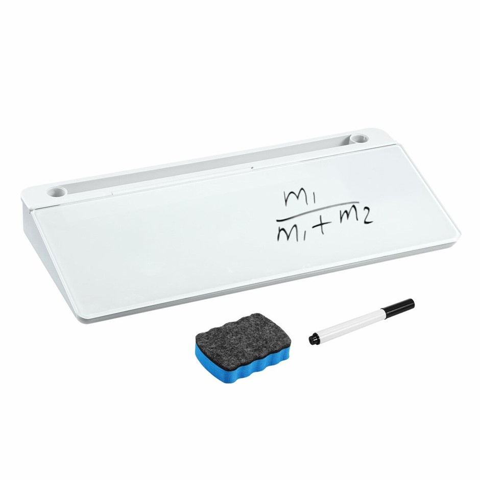 Glass Desktop Whiteboard Organiser Dry Erase Keyboard Stand w/ Phone Holder