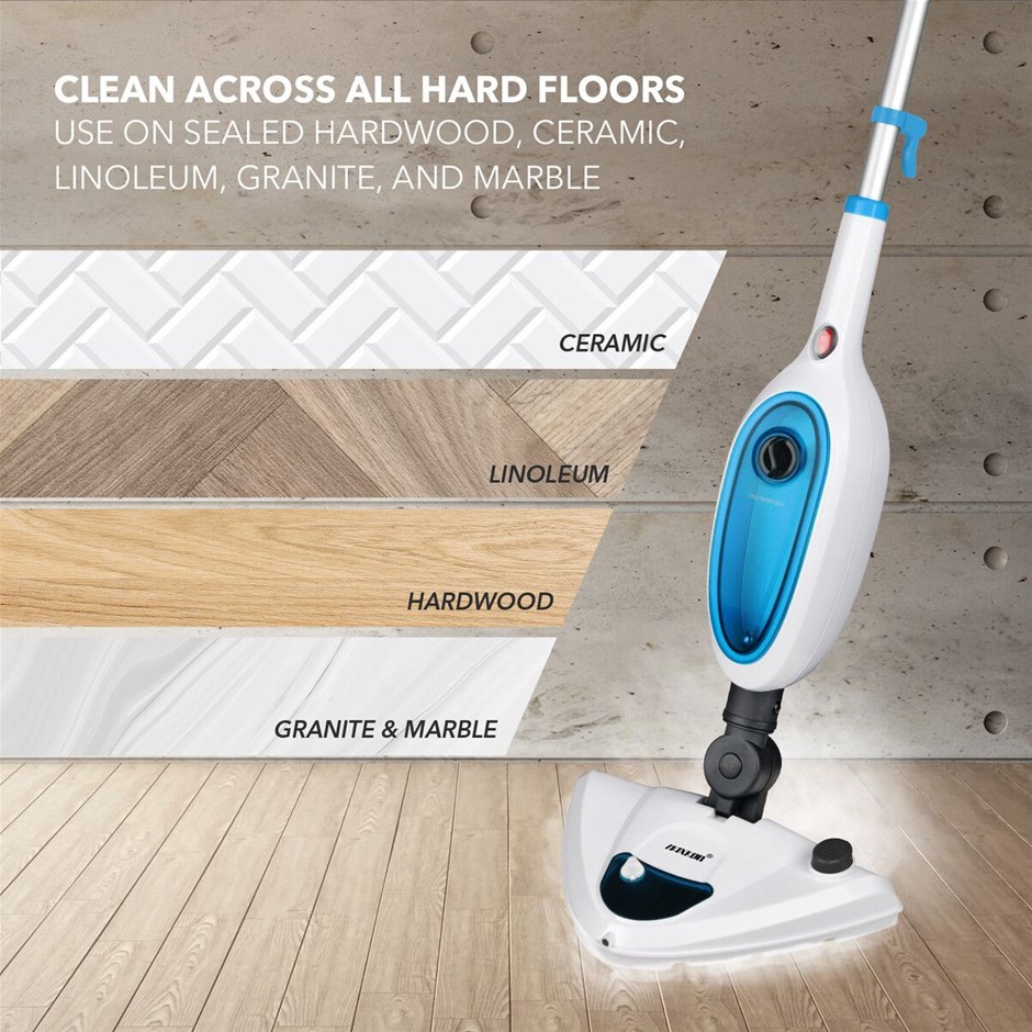 1300W 12-in-1 Steam Mop Handheld Steamer Floor Carpet Window Cleaner