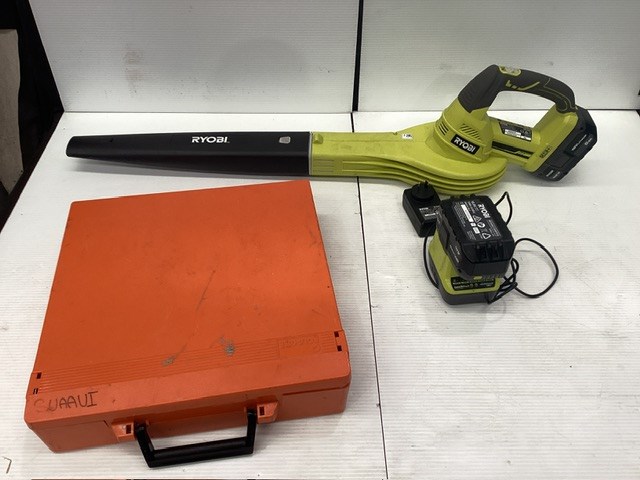 Ryobi Cordless Blower with Charger Orange Storage Case