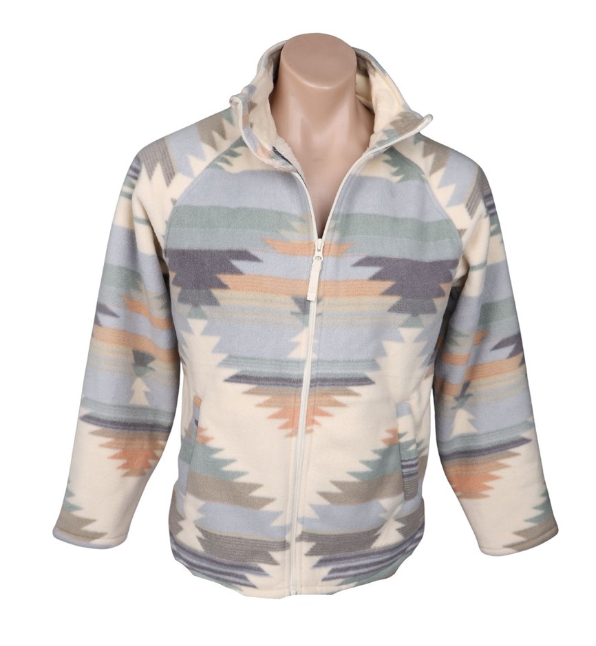 JACHS Women's Fur-Lined Aztec Shacket, Size S, Light Combo. Buyers Note -