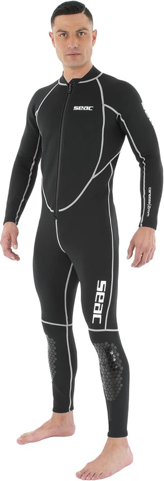 SEAC Men's Carezza 2 mm Double-Lined Neoprene Suit, Size 138/S, Black /Whit