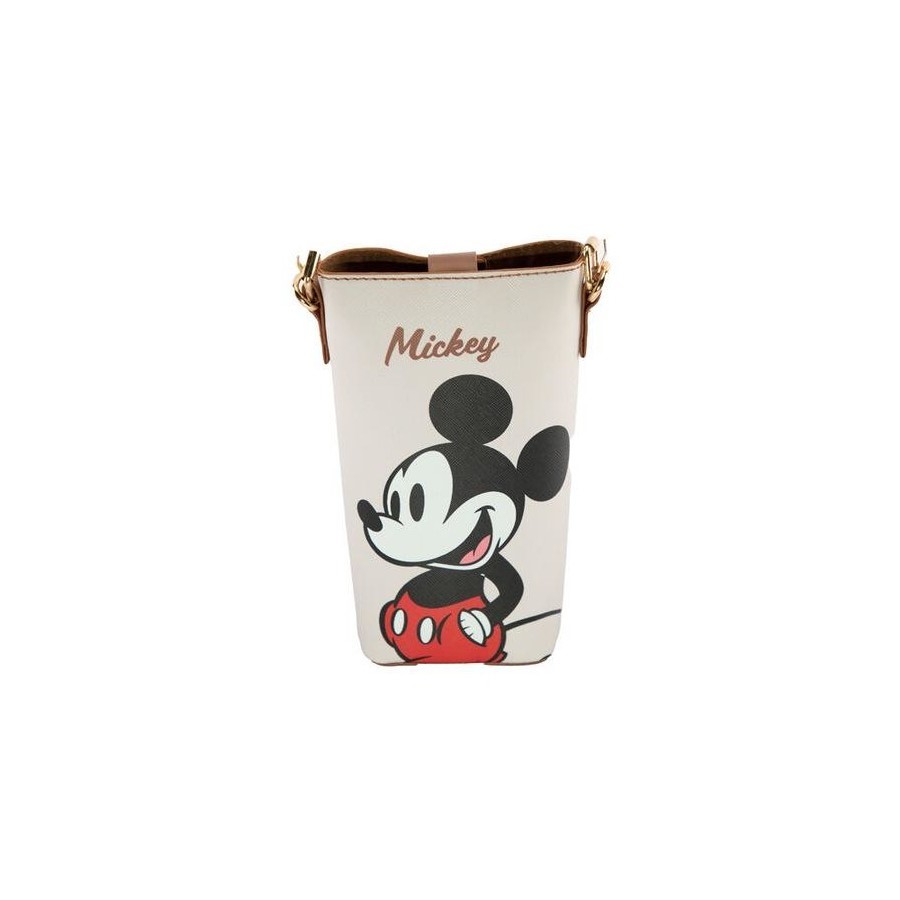 DISNEY Mickey Utility Shoulder Bag/Phone Bag, Beige. Buyers Note - Discoun