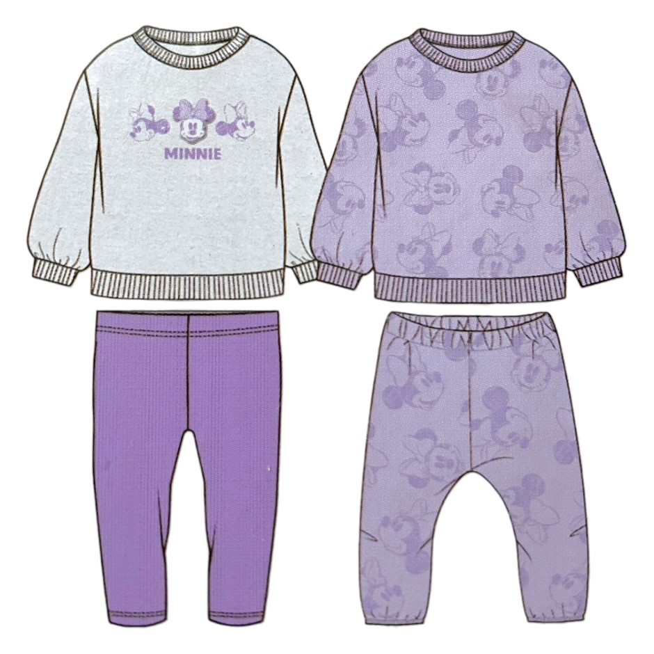 4pc DISNEY Infant Sweatshirt & Jogger Set, Size 9M, Minnie (Purple). Buyer