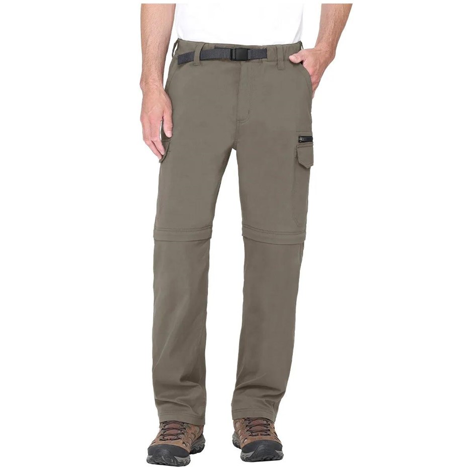 RIDGE POINT Men's Convertible Pants, Size L (Length 34"), Cotton/Nylon, Bro