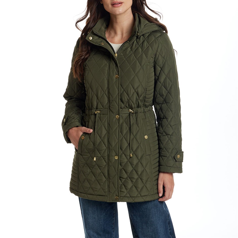 WEATHERPROOF Women's Quilted Jacket, Size S, Dusty Olive. Buyers Note - Di