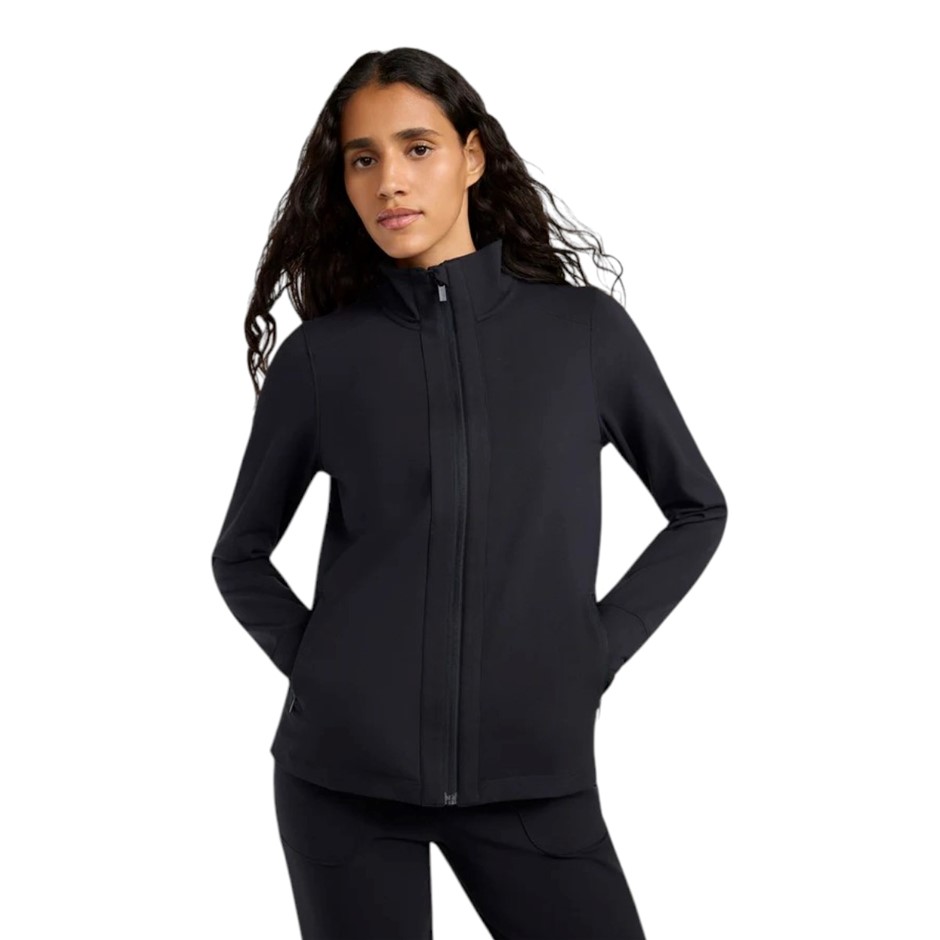 MONDETTA Women's Soft Luxe Yoga Jacket, Size S, Black. Buyers Note - Disco