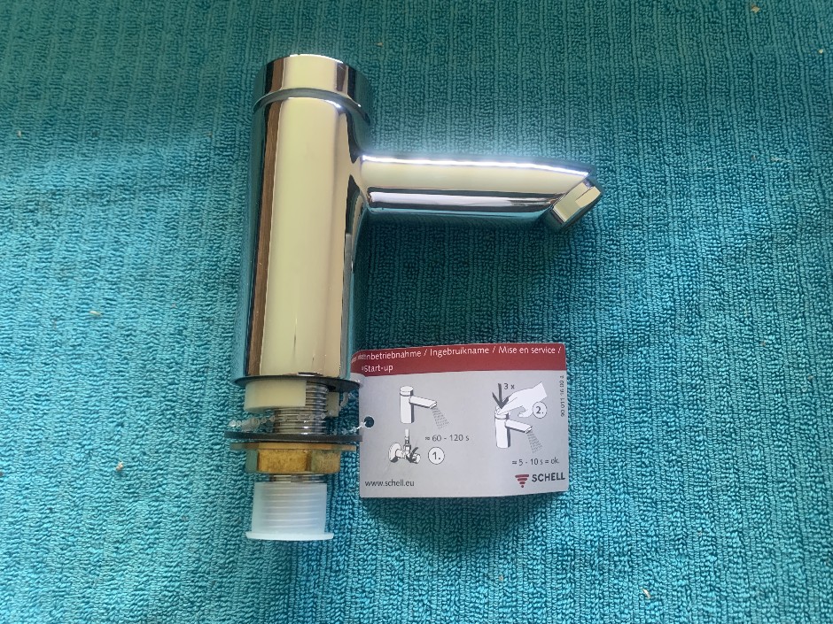 <p>1 x Schell Self-Closing Bas Tap (Unused)</p>