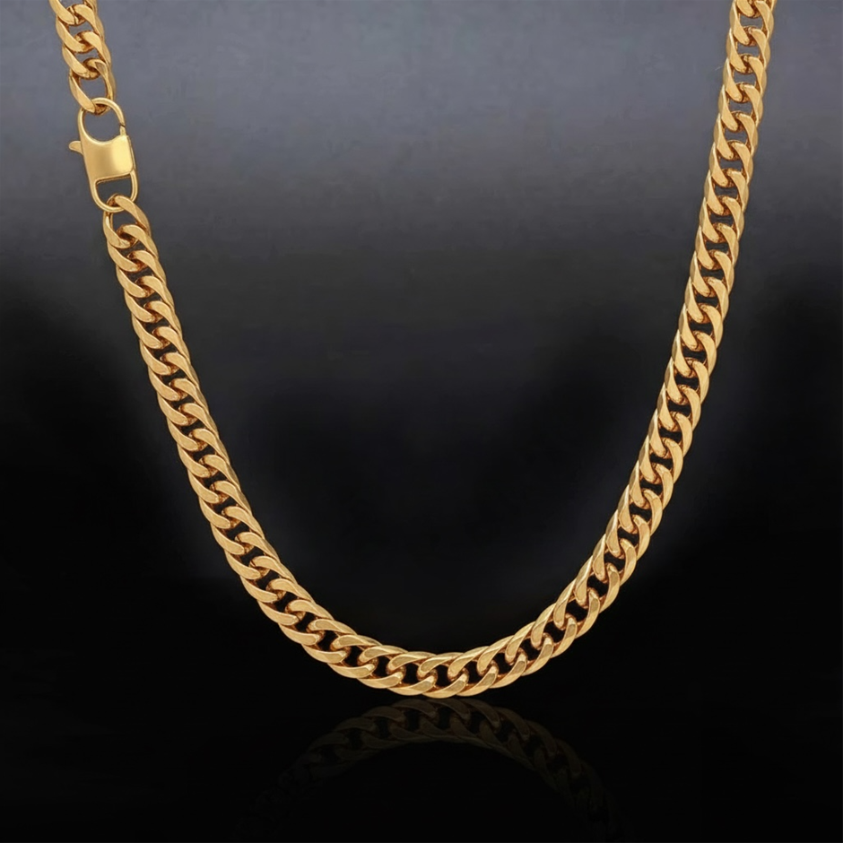 18K Gold-Filled Cuban Chain Necklace, 9.5MM Wide - 55.8cm