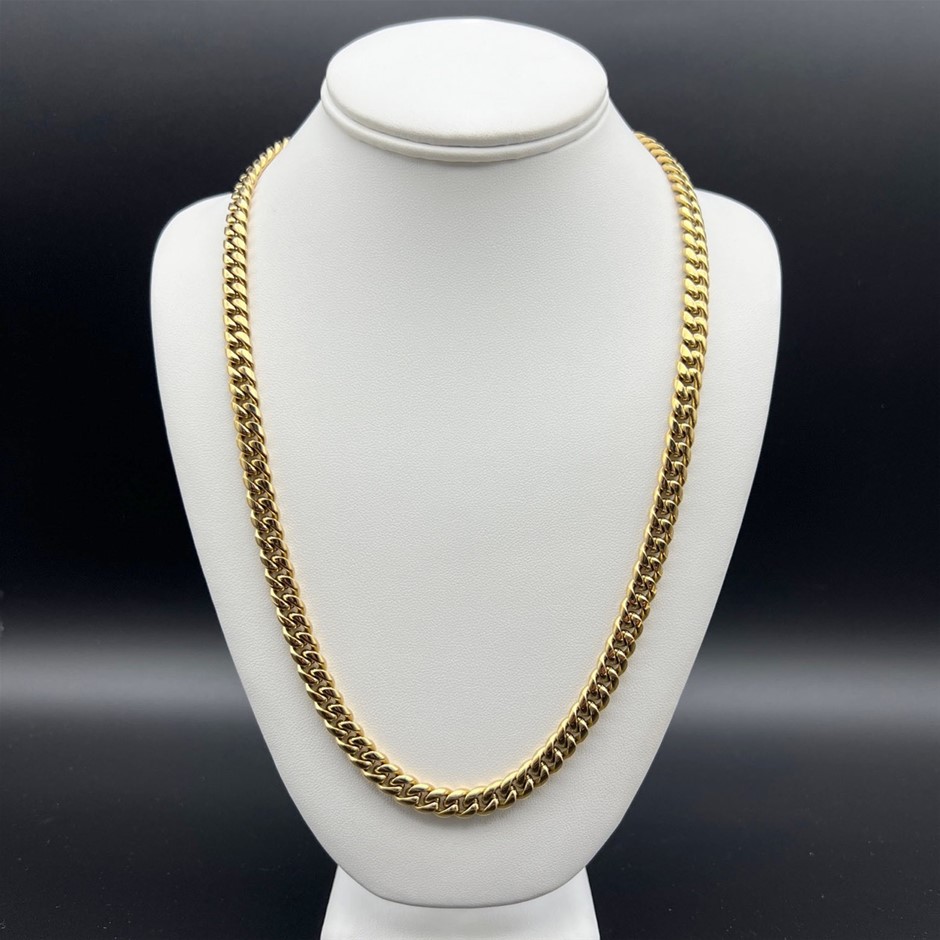 18K Gold-Filled Cuban Curb Chain Necklace, 8MM Wide - 45.7cm