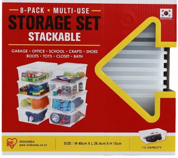 Iris Storage Box 11 Litre 8 Pack.