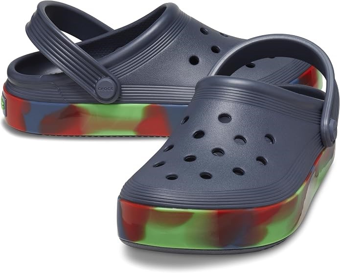 Crocs Kids Off Court Clog, Glow Band - Storm/Multi, Size: C6/EU22-23 - Glow