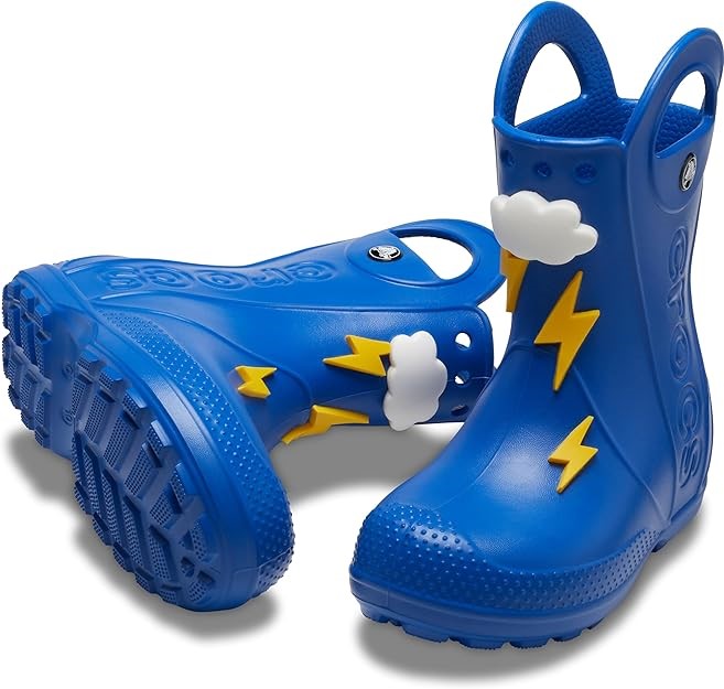 Crocs Kids' Handle It Rain Boots | Waterproof Slip On Shoes | Kids' Rain Bo