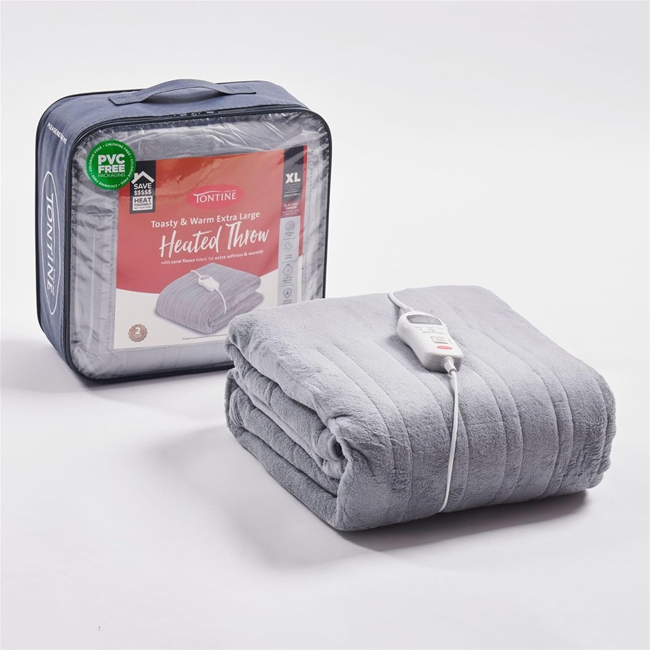 Tontine Extra Large Coral Fleece Heated Throw Blanket, 180x200cm Electric T