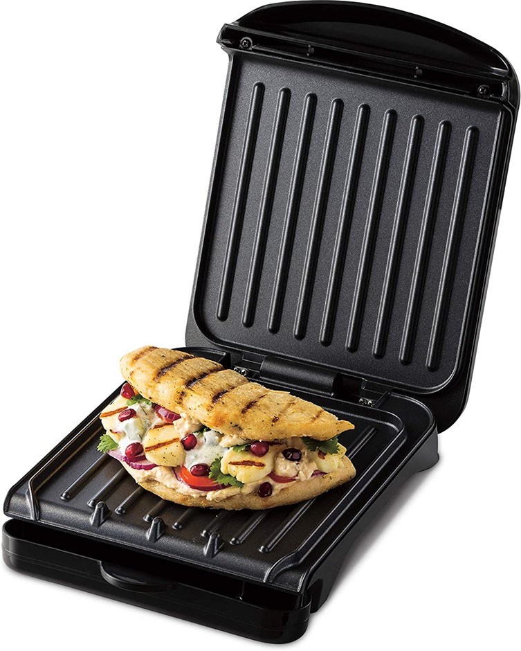 GEORGE FOREMAN GFF2020 Fit Grill with Clip in Drip Tray, Black.