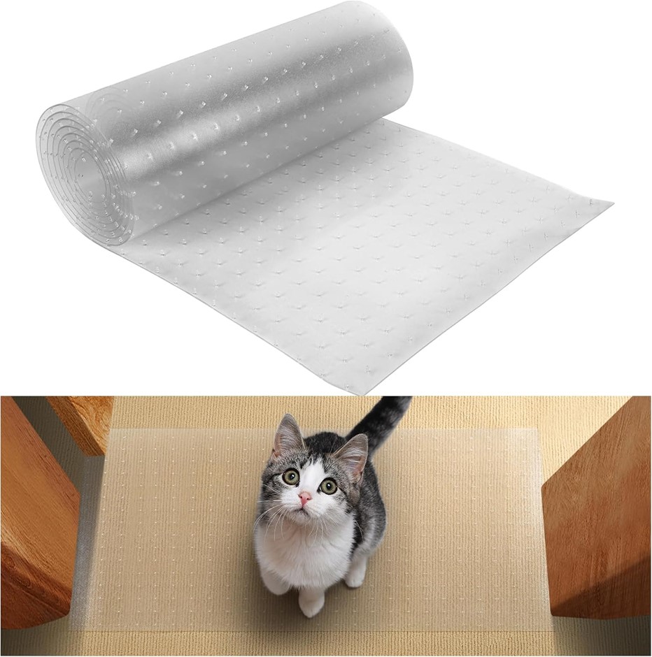 MEWTOGO Upgraded 8.2Ft(L) Widened Cat Carpet Protector, Heavy Duty Plastic