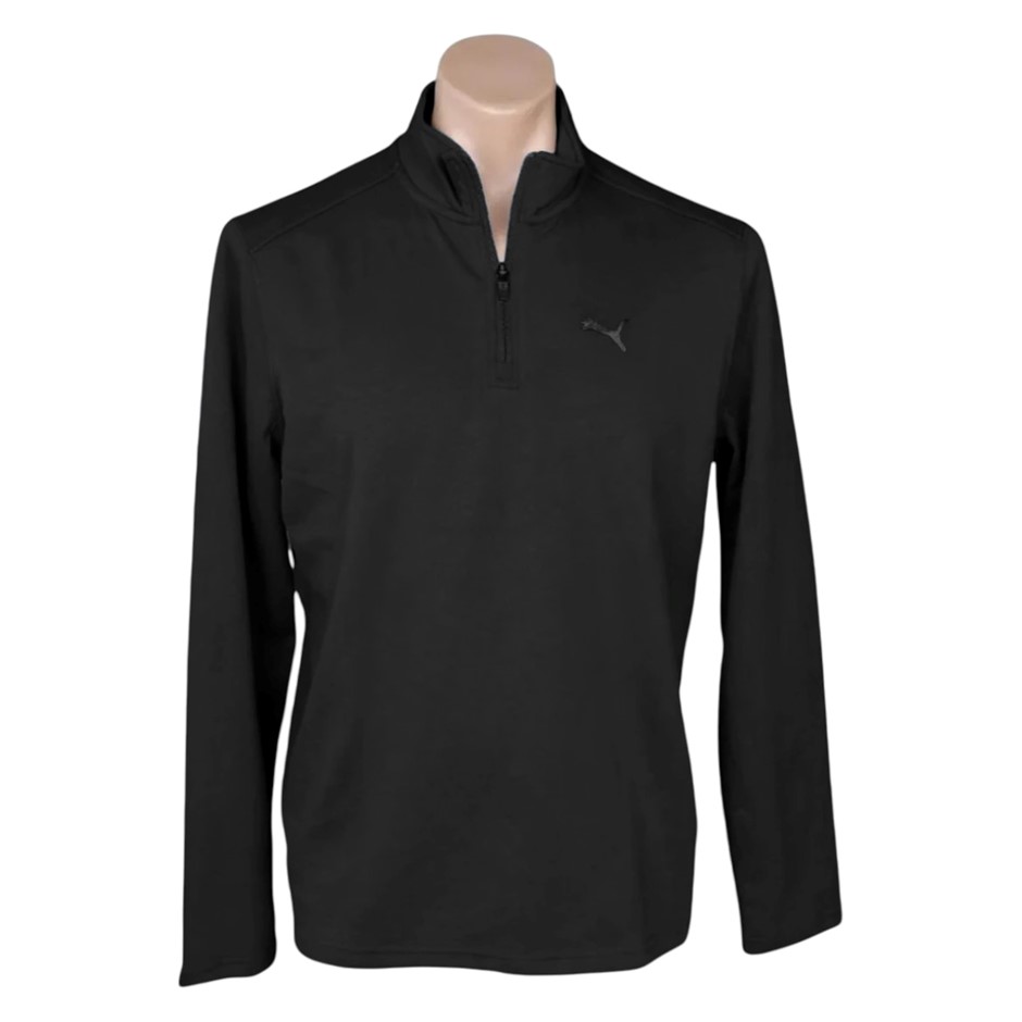 PUMA ESS Elevated Half Zip, Size XL, 55% Cotton, Black (01), 212233.