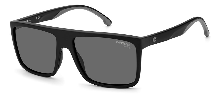 CARRERA 8055/S Polarized Sunglasses, 58-16-145, Black/Grey (003M9). NB: min