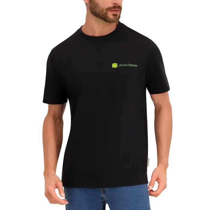 JOHN DEERE Men's Tee, Size M, 100% Cotton, Black.
