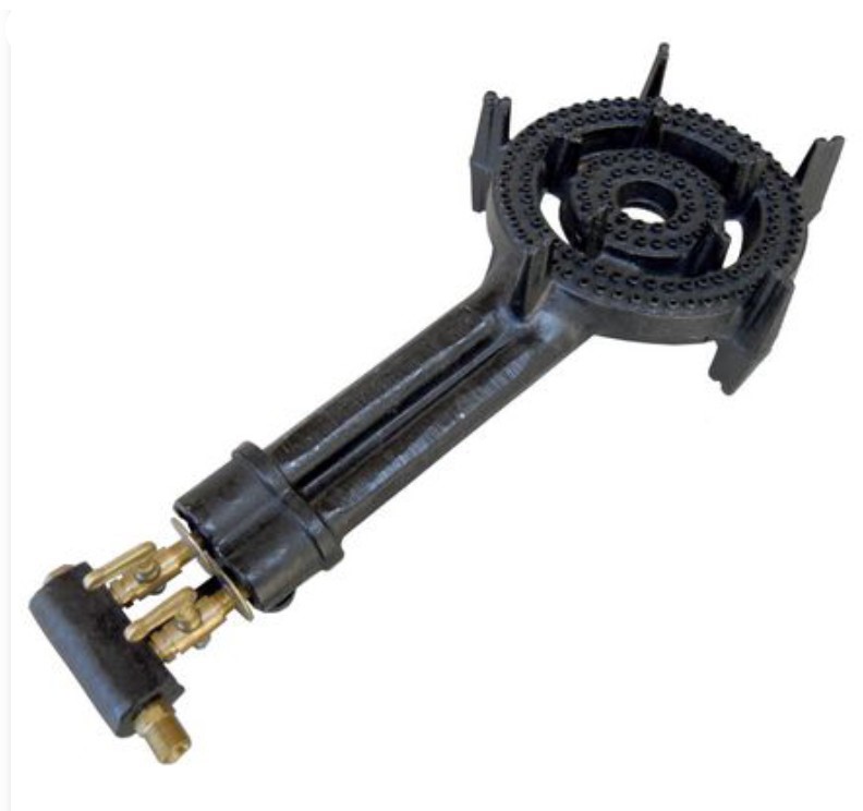 RAMBO Cast Iron 2 Ring LPG Burner with Hose & Regulator, C30LPR.