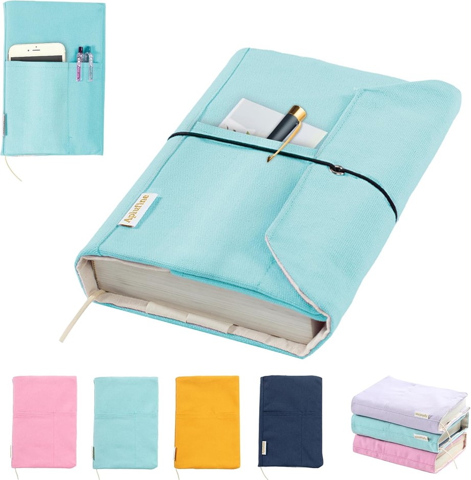 3 X APLUFINE Canvas Book Covers, Washable Book Protector