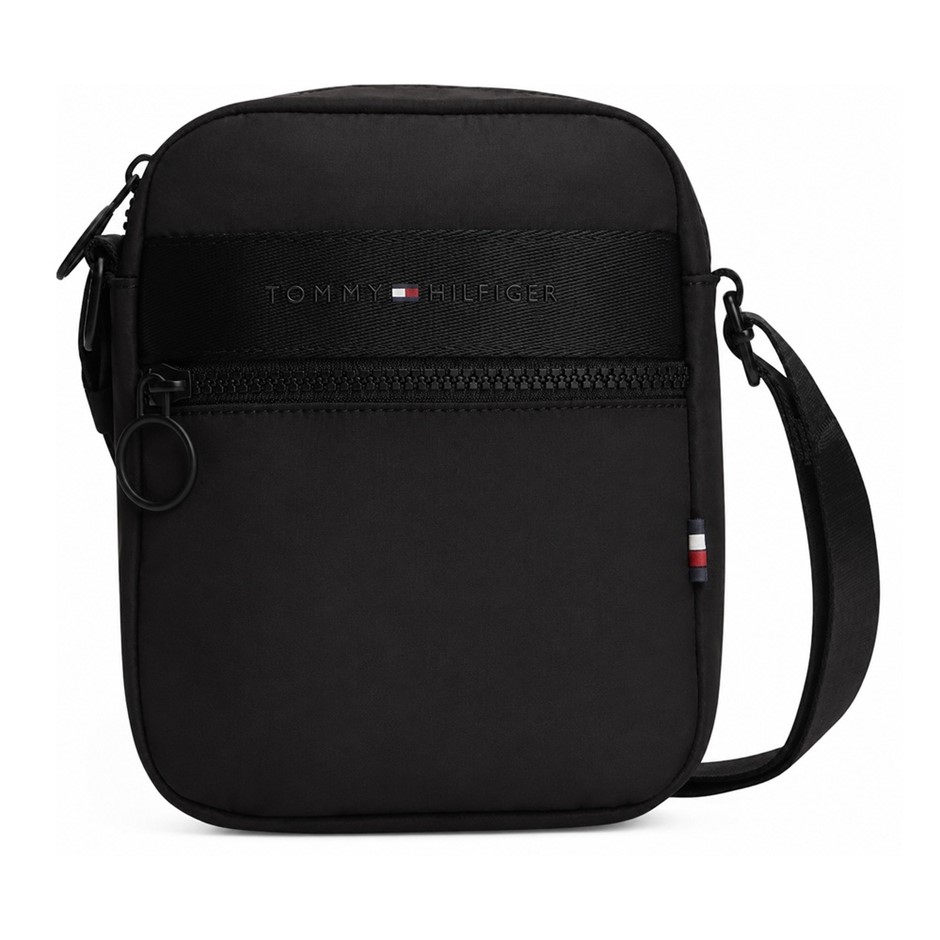 TOMMY HILFIGER Women's Logo Mini Reporter Bag, Black, One Size.