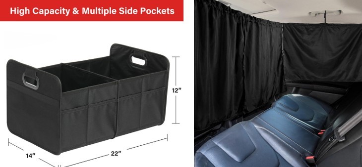 Set of 3 Car Window Shades - 95% Light Blocking Sunshades, 1 Privacy Divide