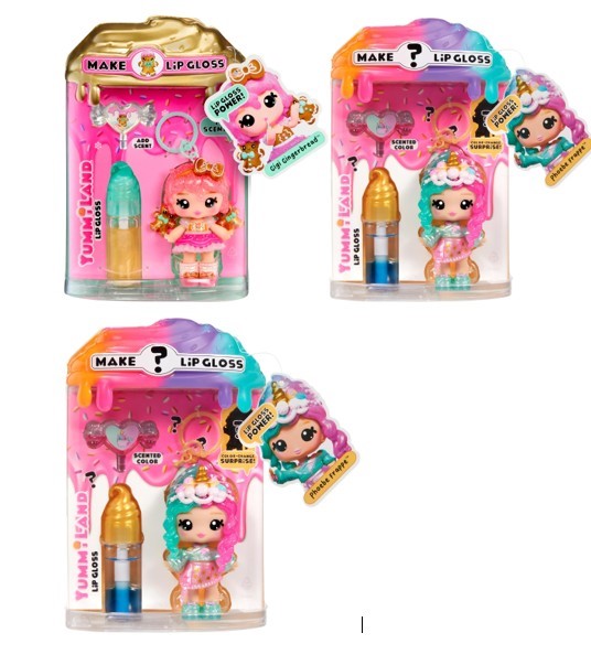 2 X Yummiland Lip Gloss Doll: Mystery Color Change - Phoebe Frappe, 1 X Yu