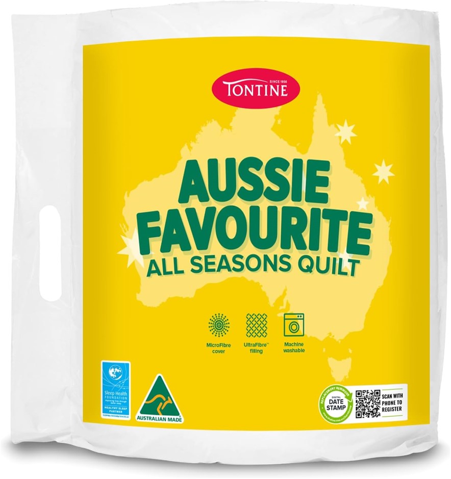 TONTINE Aussie Favourite All Seasons Quilt Doona, Double Bed. NB: Slightly